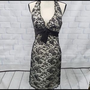 White House Black market lace halter dress size 4